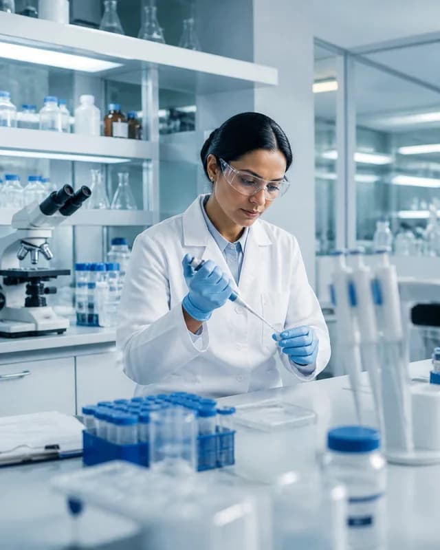 Medical researcher working in a laboratory